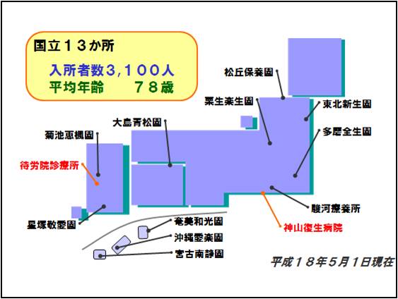 全国のハンセン病療養所